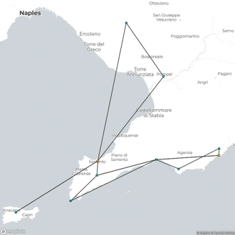 tourhub | The Natural Adventure | Amalfi and Sorrento Highlights on Foot | Tour Map