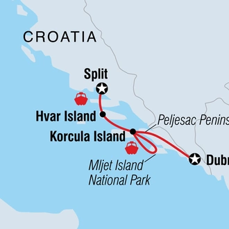 tourhub | Intrepid Travel | Explore Croatia | Tour Map
