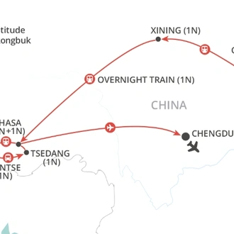 tourhub | Wendy Wu | Tibetan Railroad | Tour Map