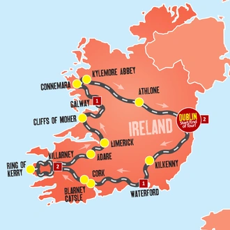 tourhub | Expat Explore Travel | Ireland In Low Season | Tour Map