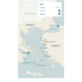 tourhub | Riviera Travel | An Aegean Odyssey - Star Clipper | Tour Map