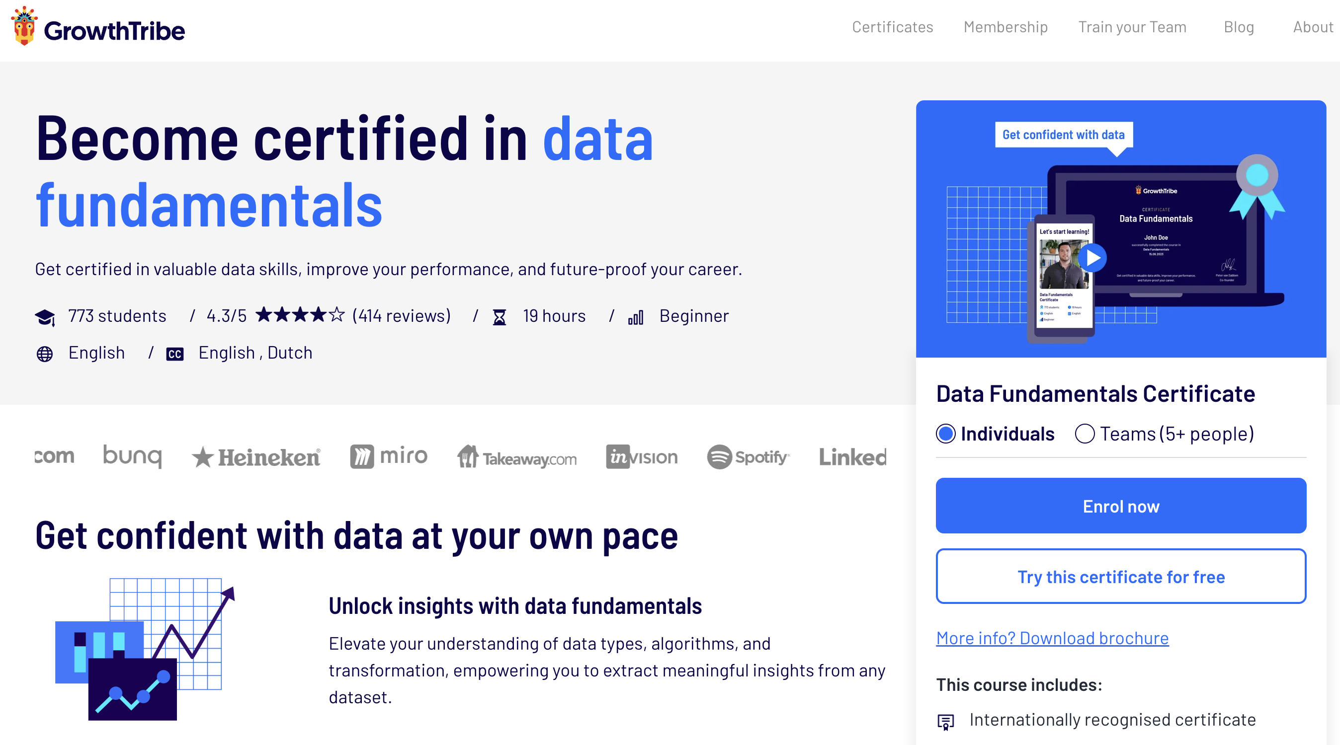 Data fundamentals course by Growth Tribe