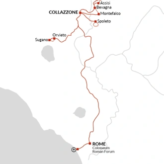 tourhub | Explore! | Upgraded - Walking Italy: Rome & Umbria | Tour Map