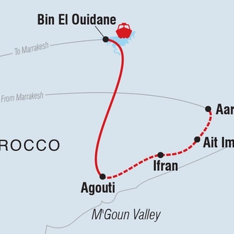 tourhub | Intrepid Travel | Trekking in Morocco: Happy Valley in High Atlas | Tour Map