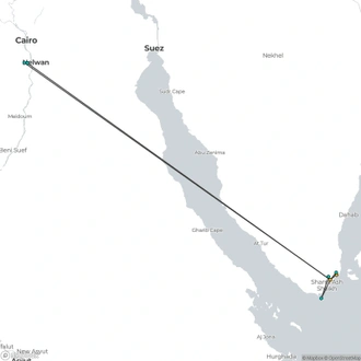 tourhub | Today Voyages | The Fantastic Sharm El-Sheikh & Day Use in Cairo | Tour Map