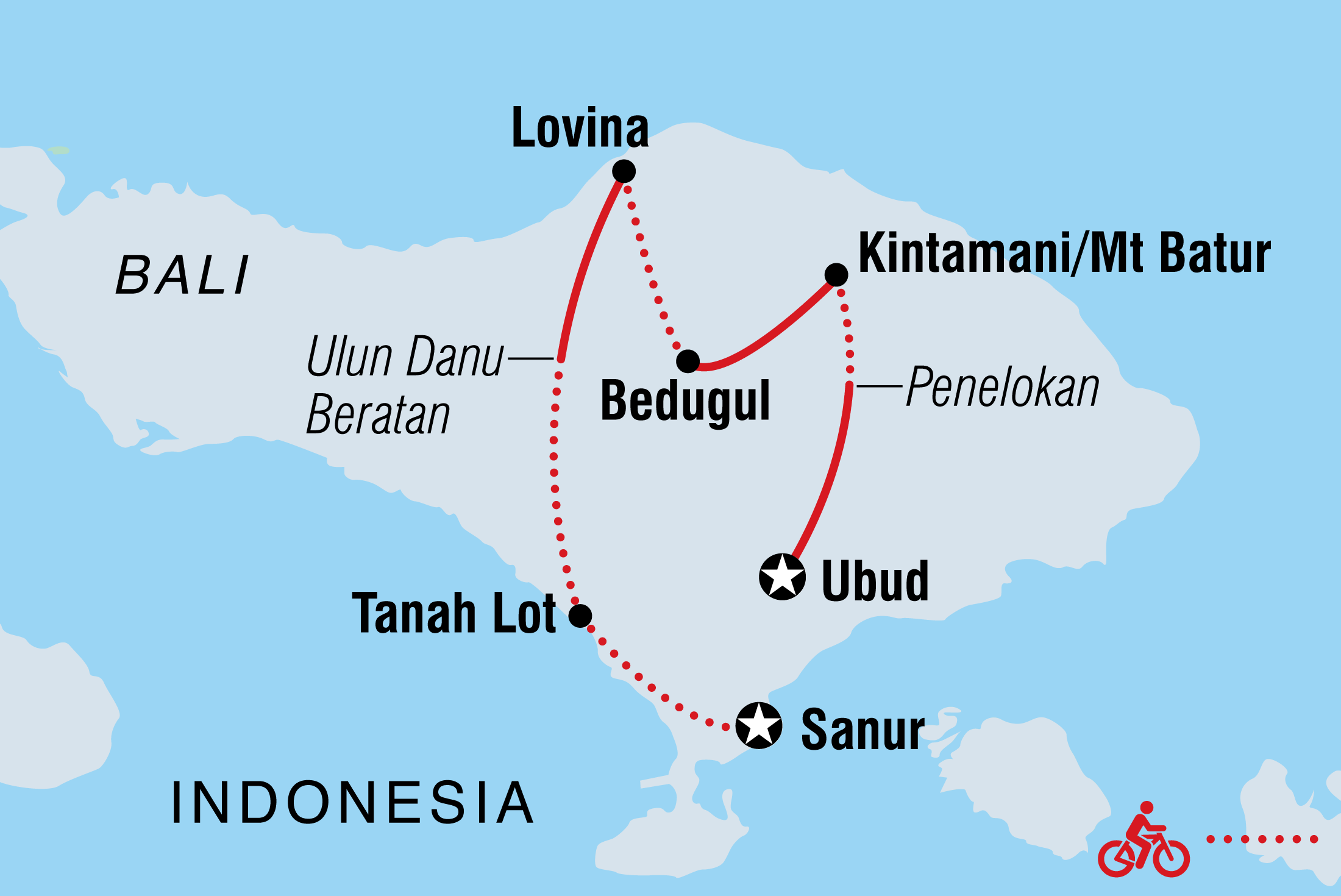 tourhub | Intrepid Travel | Cycle Bali | Tour Map