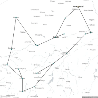 tourhub | Panda Experiences | Tour of Northern India | Tour Map