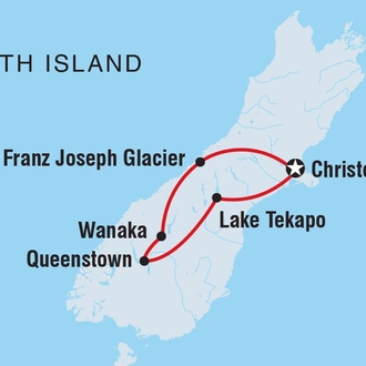 tourhub | Intrepid Travel | New Zealand South Island Express | Tour Map