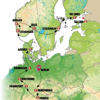tourhub | Europamundo | Germany and Scandinavia end Helsinki | Tour Map