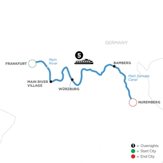 tourhub | Avalon Waterways | Festive Season in the Heart of Germany (Tranquility II) | Tour Map