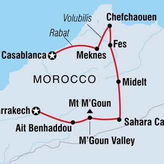 tourhub | Intrepid Travel | Morocco Uncovered | Tour Map