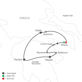 tourhub | Globus | Greek Escape | Tour Map