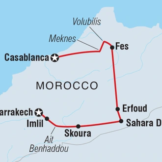 tourhub | Intrepid Travel | Premium Morocco Explorer | Tour Map