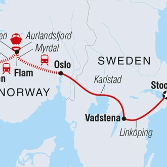 tourhub | Intrepid Travel | Premium Sweden and Norway | Tour Map