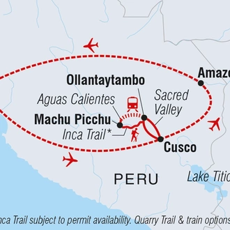 tourhub | Intrepid Travel | Inca Trail & Amazon Adventure | Tour Map