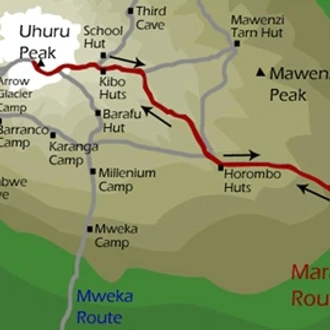 tourhub | Mbega African Safaris | 5 Days Kilimanjaro Climb Marangu Route | Tour Map