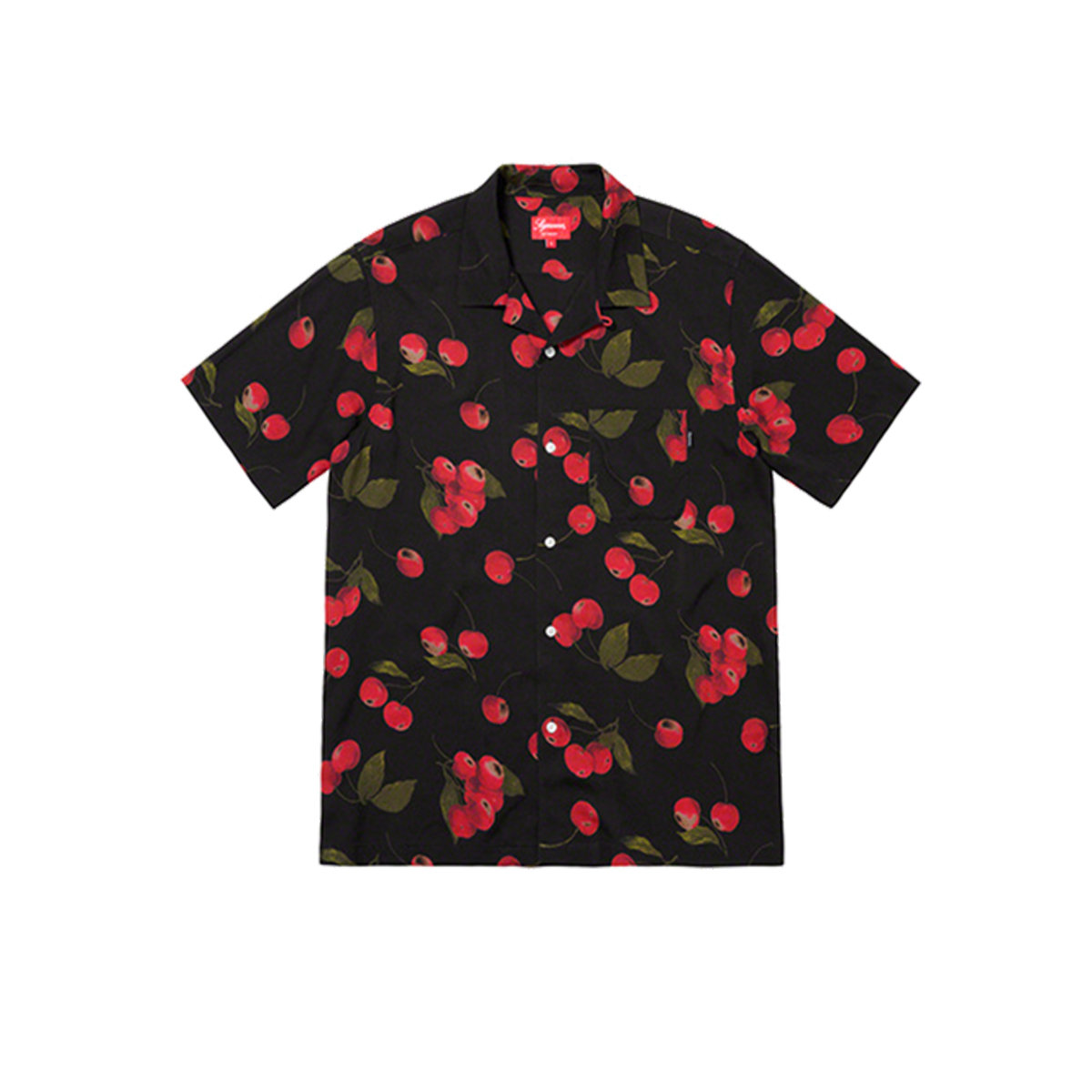 Supreme Cherry Rayon S/S T-Shirt Black (SS19) | TBD - KLEKT