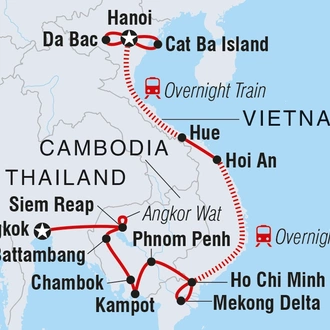 tourhub | Intrepid Travel | Cambodia & Vietnam Experience | Tour Map