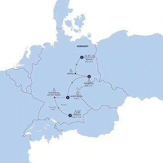 tourhub | Insight Vacations | Christmas Markets of Germany - Classic Group | Tour Map