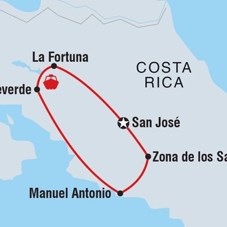tourhub | Intrepid Travel | Best of Costa Rica | Tour Map