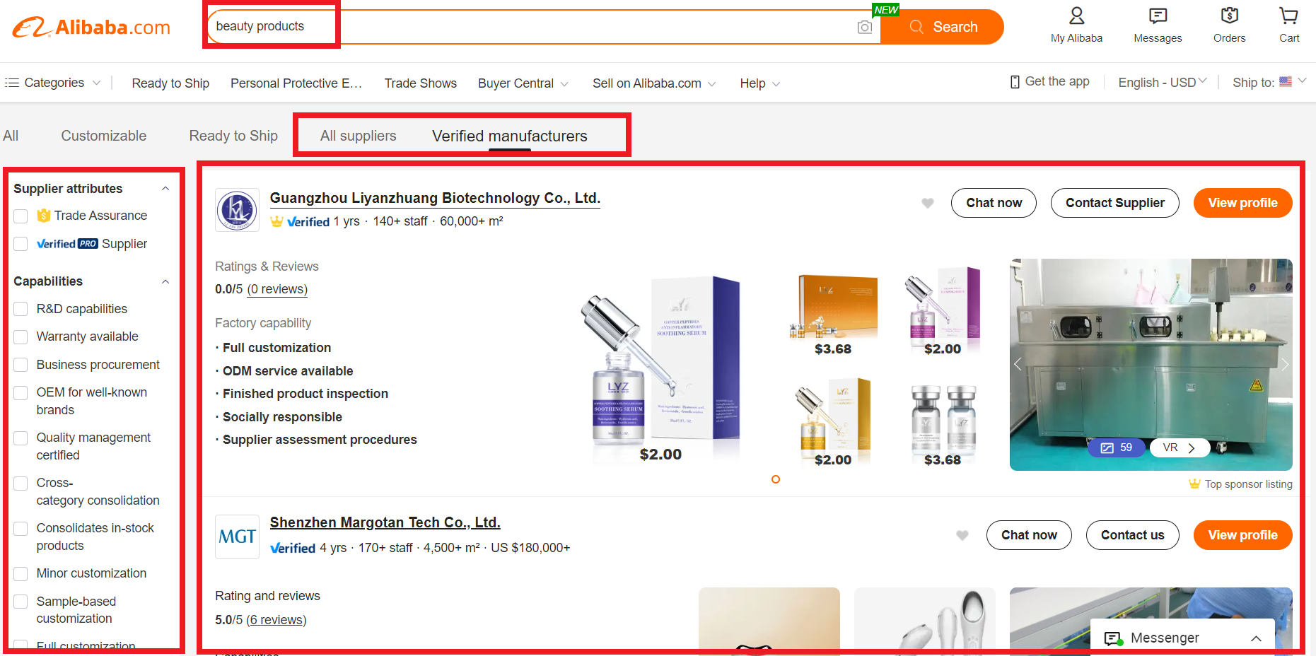 verified suppliers on alibaba