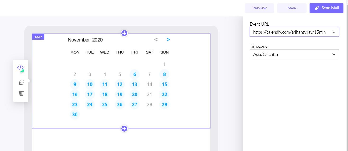 Integrate your Calendly Calendar in Mailmodo templates