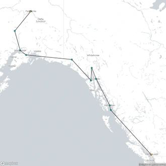 tourhub | Tours of Distinction | Discover Alaska by Land & Cruise | Tour Map