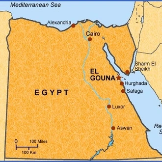 tourhub | EgBride | Al Gouna to Aswan: High Dam and Philae Temple - overnight | Tour Map