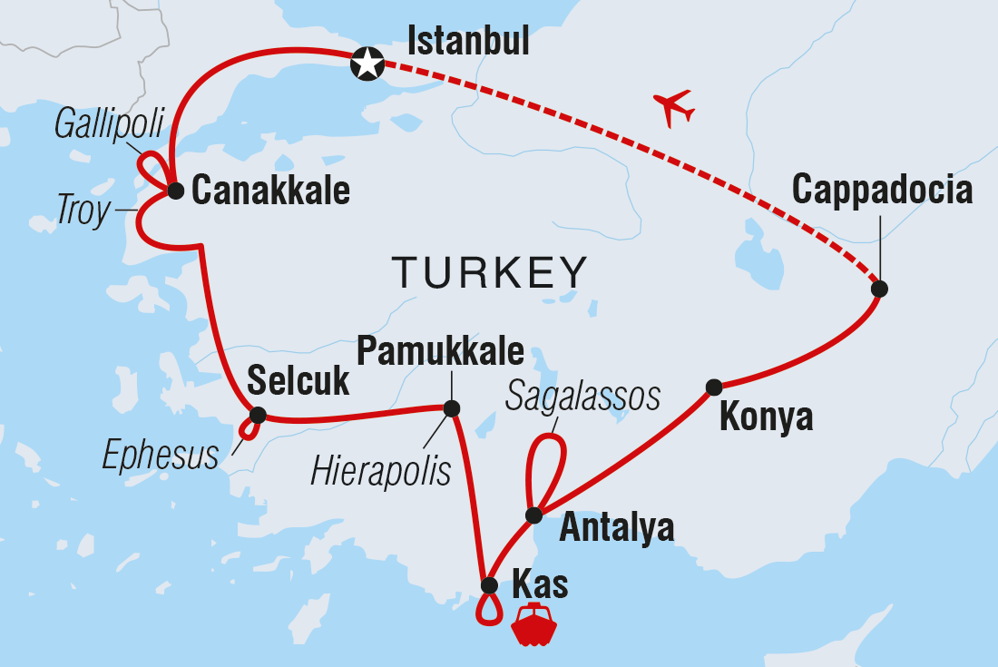 tourhub | Intrepid Travel | Premium Turkey in Depth | Tour Map