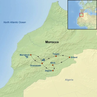 tourhub | Indus Travels | Magical Moroccan South and Kasbahs | Tour Map