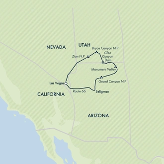tourhub | Exodus | Canyons and Navajo Lands | Tour Map
