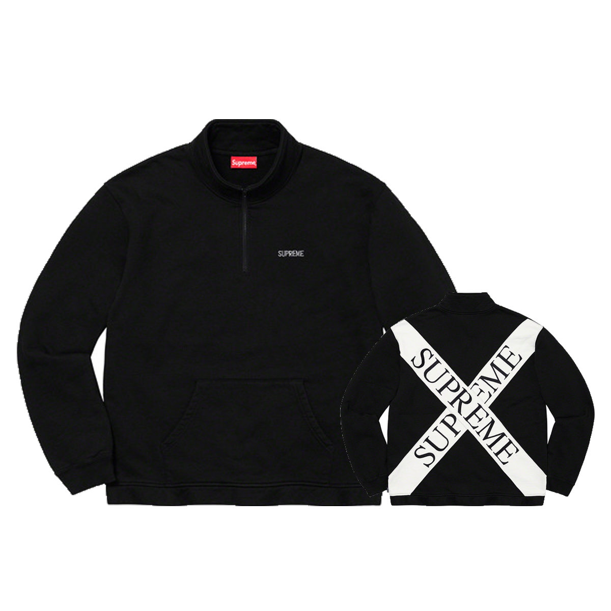 Supreme Cross Half Zip Sweatshirt Black (SS20) | SS20 - KLEKT