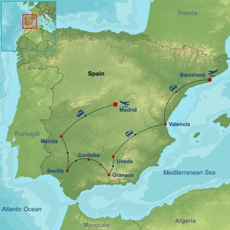 tourhub | Indus Travels | Amazing Spain with Barcelona | Tour Map