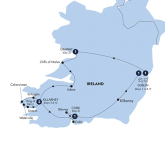 tourhub | Insight Vacations | Focus on Ireland - Classic Group | Tour Map