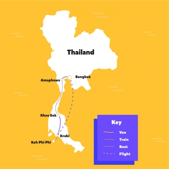 tourhub | Backpacking Tours | Backpacking Thailand: Island Paradise | Tour Map