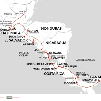 tourhub | Explore! | Central American Explorer | Tour Map