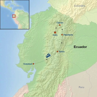 tourhub | Indus Travels | Picturesque Solo Ecuador Tour | Tour Map