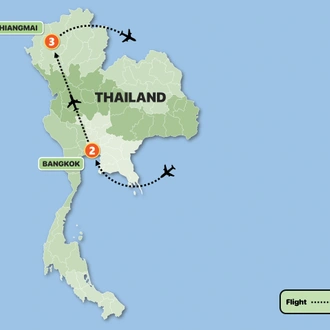 tourhub | Tweet World Travel | Romantic Bangkok And Chiang Mai  | Tour Map
