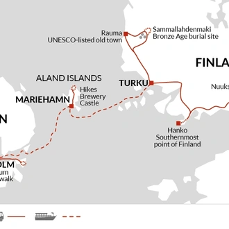 tourhub | Explore! | Walking in Finland and Sweden | Tour Map