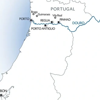 tourhub | CroisiEurope Cruises | Discover Lisbon, Porto and the Douro Valley (port-to-port cruise) | Tour Map