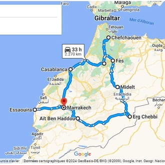 tourhub | Morocco Cultural Trips | 14-day tour around Morocco. | Tour Map