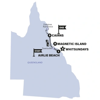 tourhub | Contiki | North Queensland Adventure with Sailing | 2025-2026 | Tour Map