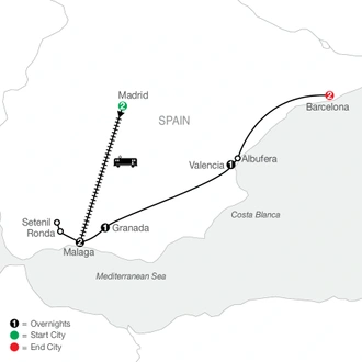 tourhub | Globus | Captivating Spain | Tour Map