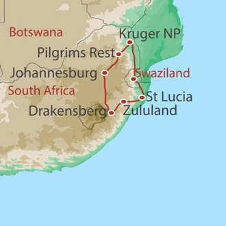 tourhub | World Expeditions | South Africa Walking Adventure | Tour Map