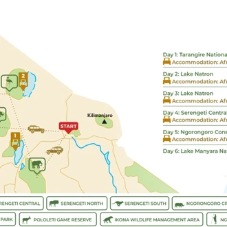 tourhub | Beach and Safari Holidays | Great Northern Circuit Wildlife Safari | Tour Map