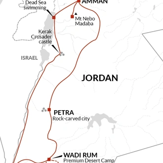 tourhub | Explore! | Treasures of Jordan | Tour Map