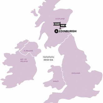tourhub | Contiki | Edinburgh for Hogmanay (NYE) (5 Day Start Edinburgh) | Tour Map