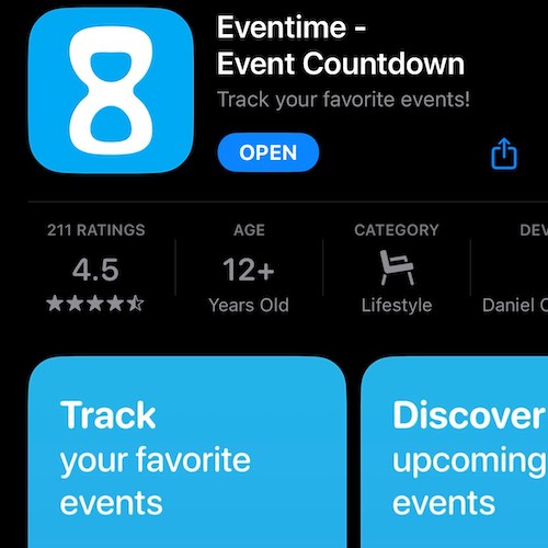 Countdown Widgets iPhone - Using Eventime