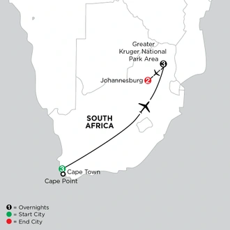 tourhub | Globus | Independent South African Sojourn | Tour Map