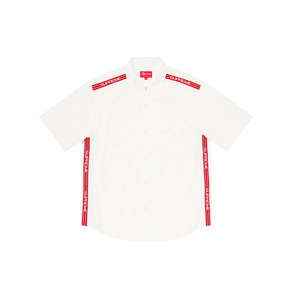 Supreme Logo Rib S/S Work Shirt White (SS21) | SS21 - KLEKT